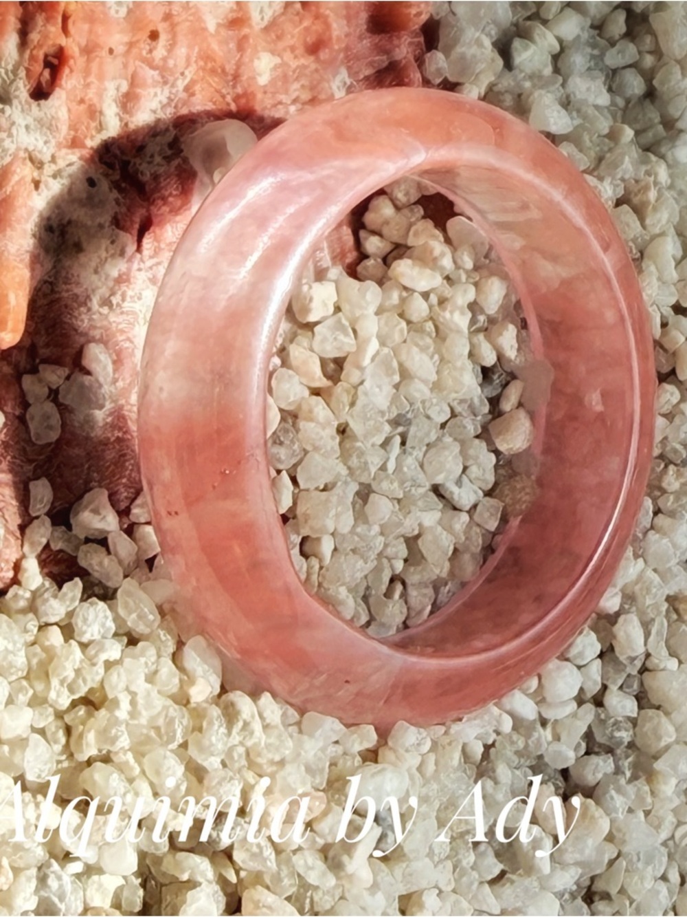 Red cherry quartz ring with Light Veining